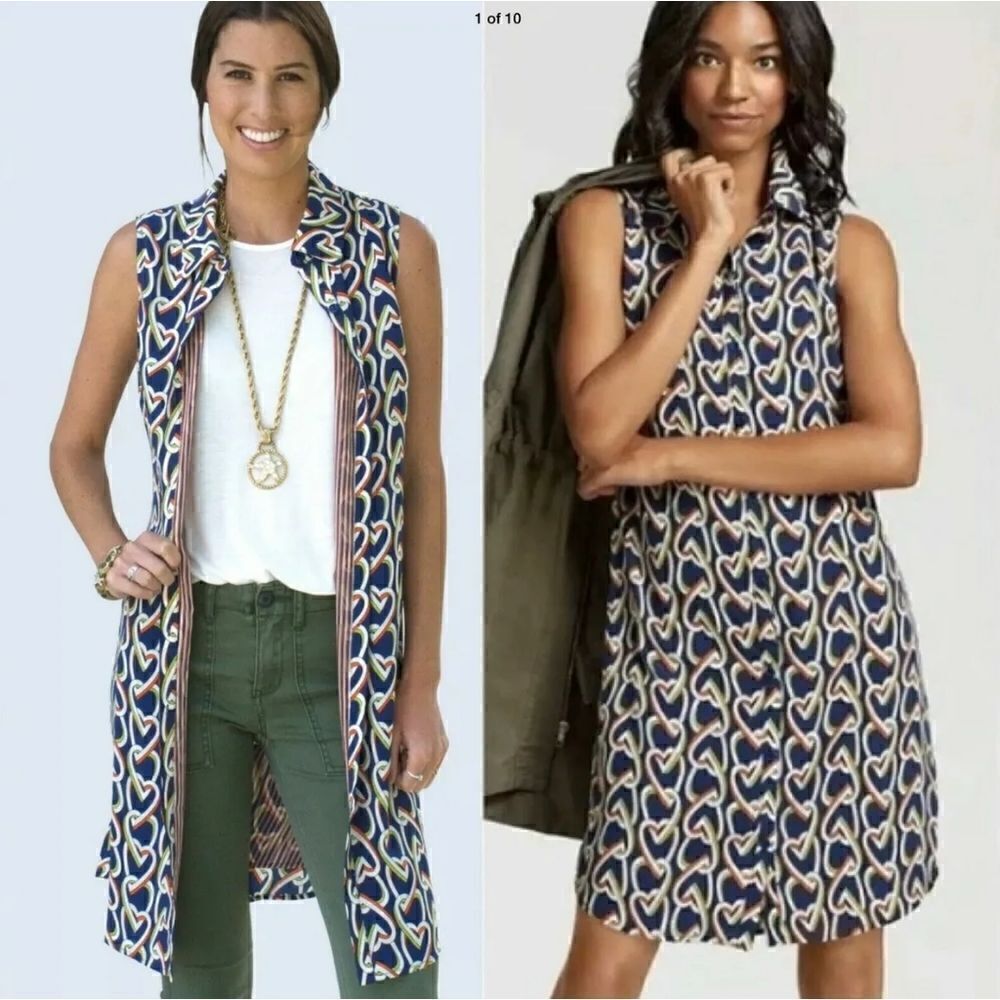 CAbi Amour Red, Blue & Orange Dress